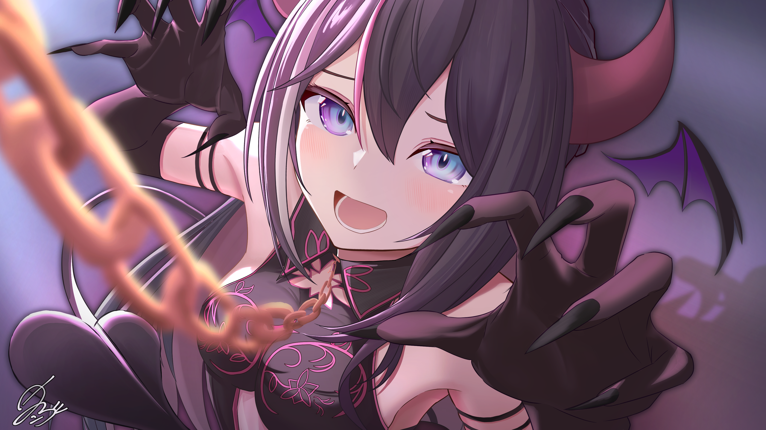 悪魔衣装のAZKiのイラスト